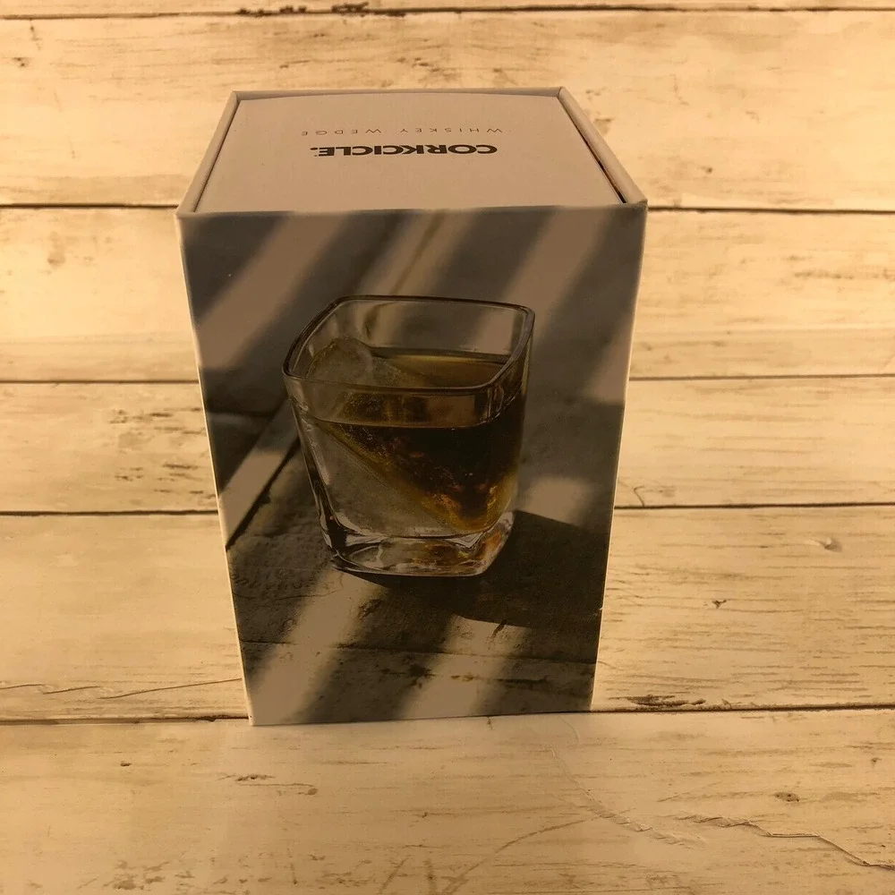 2 Pack Corkcicle Whiskey Wedge Glass with Silicone Ice Form New in Box Set of 2 - Picture 4 of 5